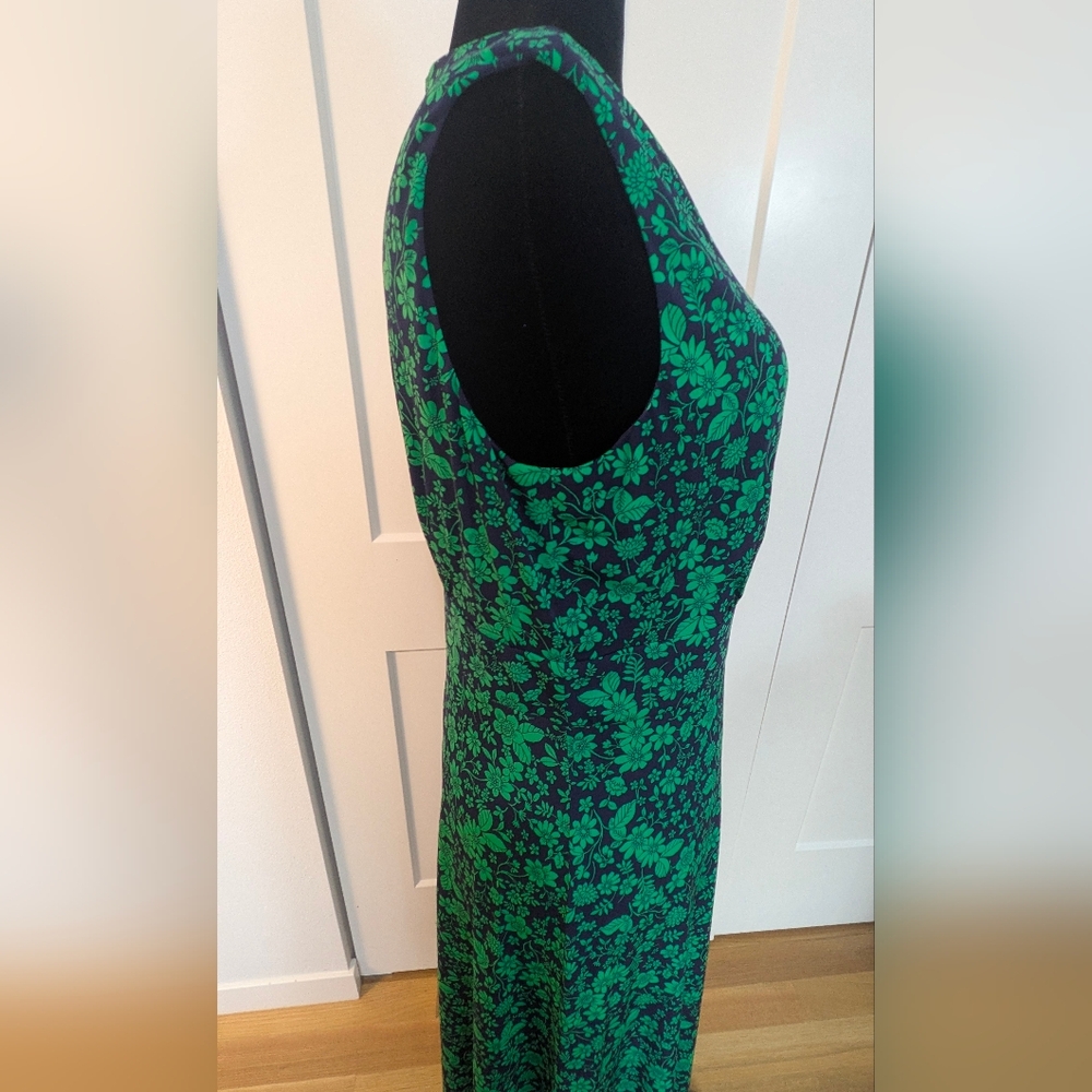London Times Women's Floral Printed Sleeveless Midi Dress Green Blue Sz 14 EUC - Picture 8 of 15